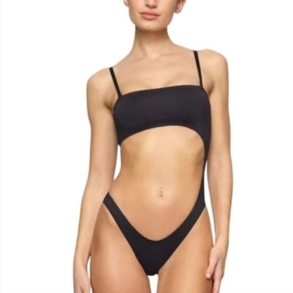 SKIMS STRAPLESS MONOKINI IN ONYX BLACK SIZE 2X NWT - Picture 5 of 10
